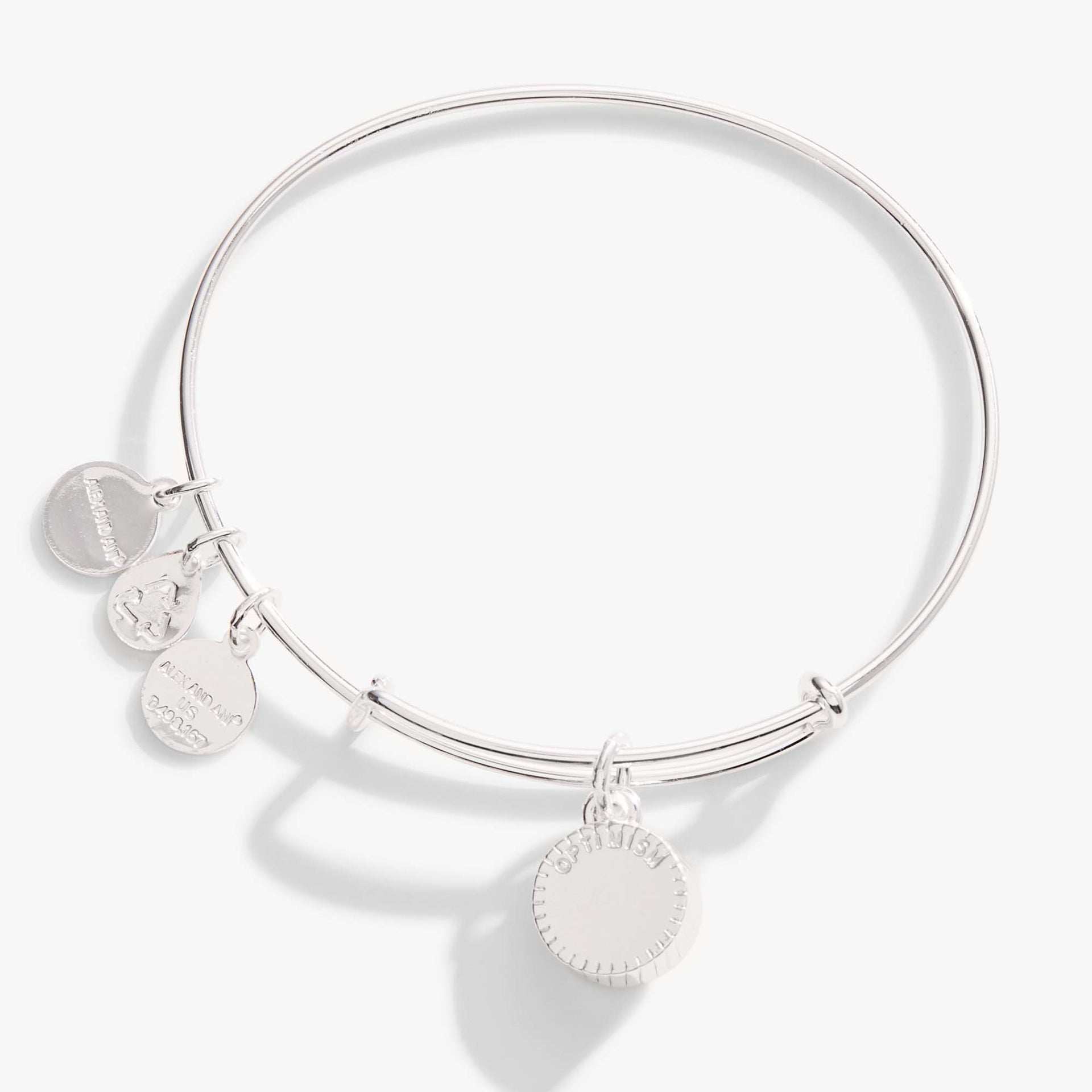 December Birthstone Charm Bangle with Blue Zircon Crystal