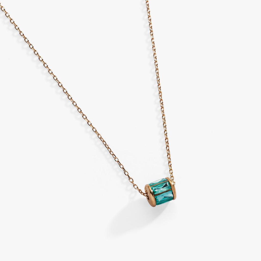 December Birthstone Baguette Pendant Necklace in Sterling Silver