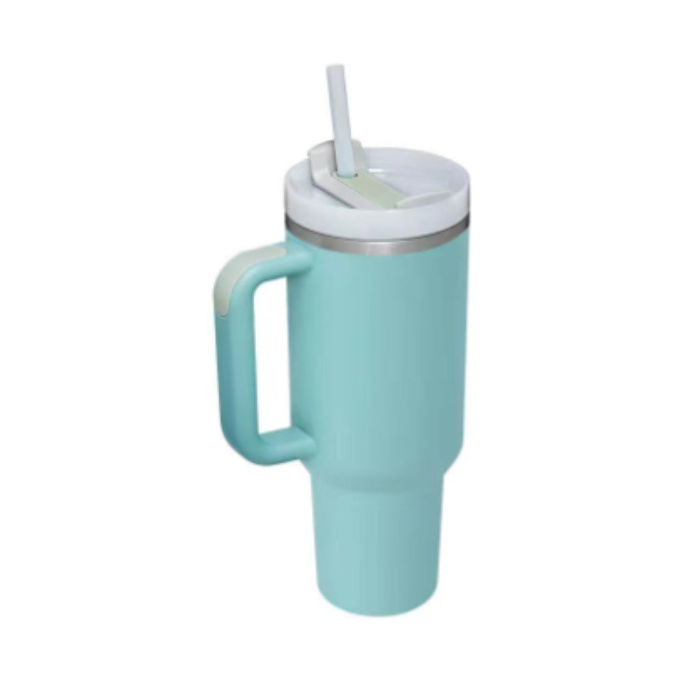 40 oz Stainless Steel Insulated Tumbler with Handle and Straw