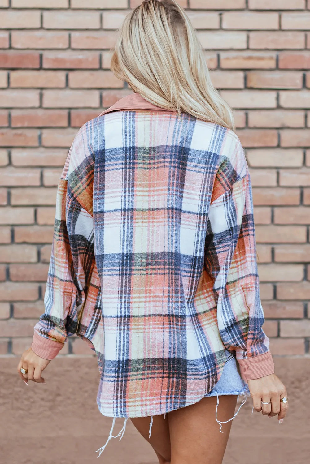 Plaid Button Up Long Sleeve Shacket | Layering Shirt