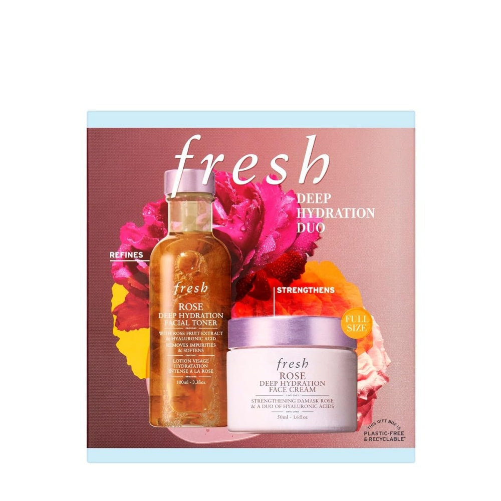 Rose Deep Hydration Facial Toner and Face Cream Skincare Duo