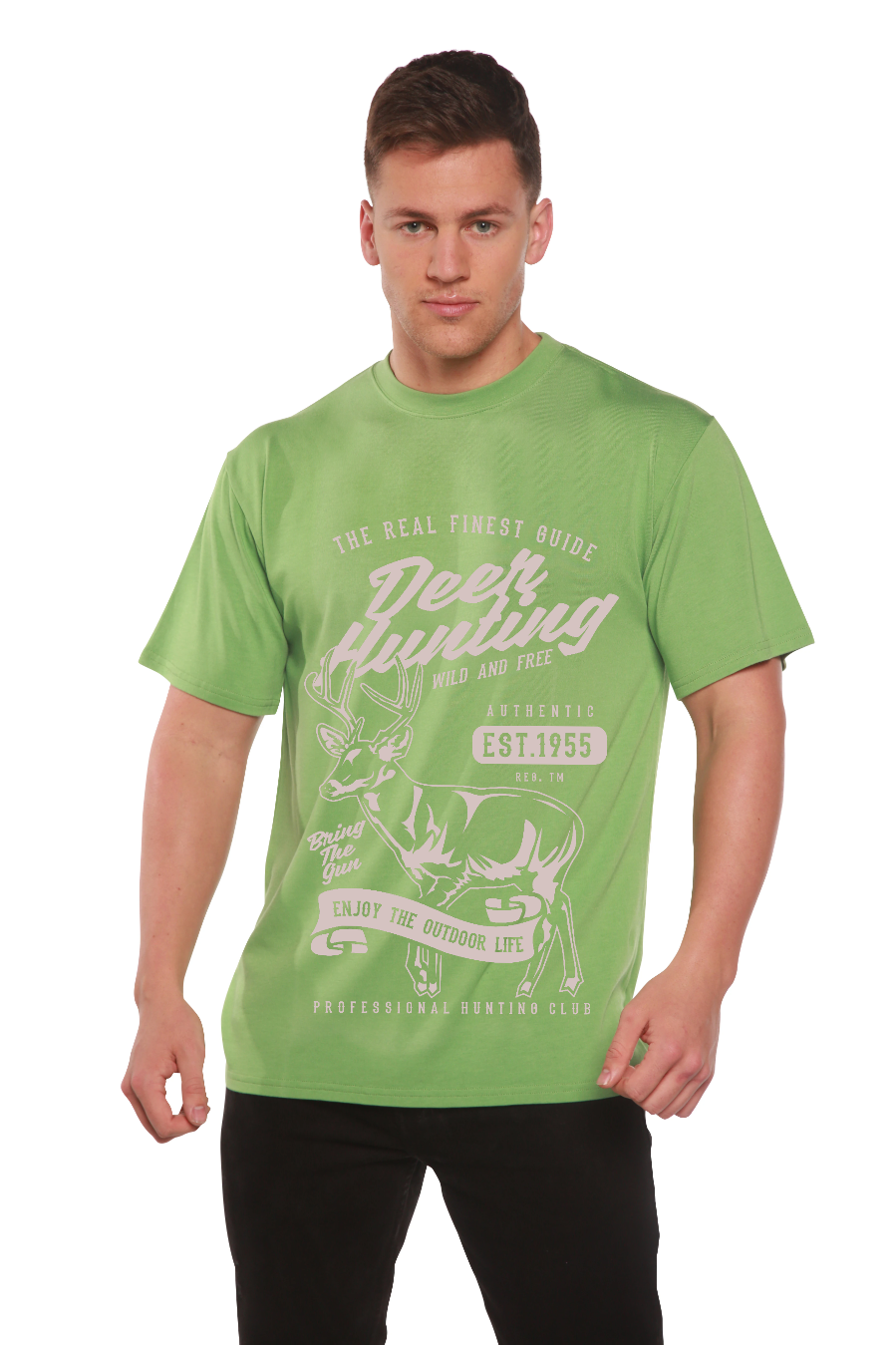 Men's Bamboo Viscose Organic Cotton Deer Hunting Graphic Tee