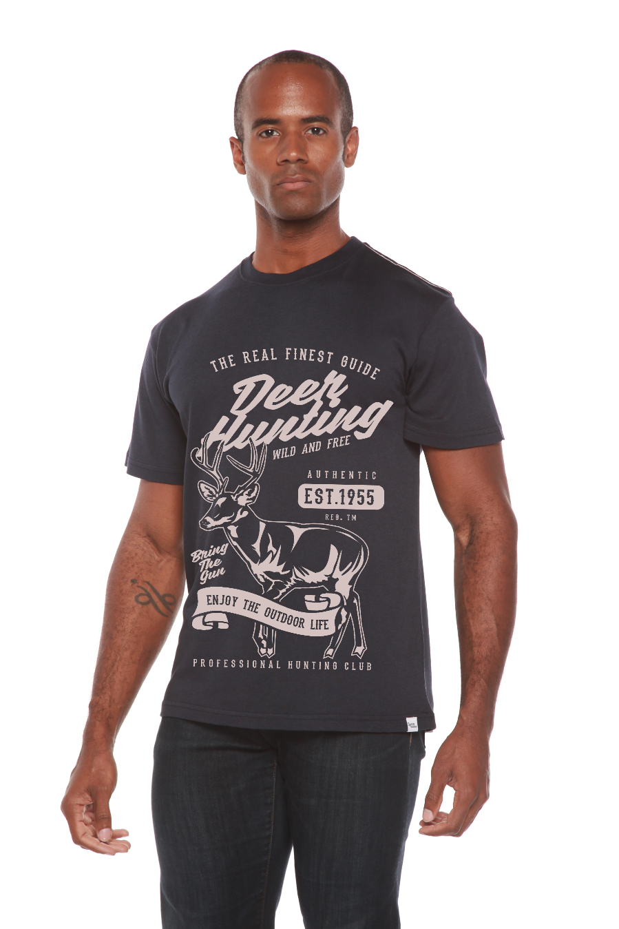 Men's Bamboo Viscose Organic Cotton Deer Hunting Graphic Tee