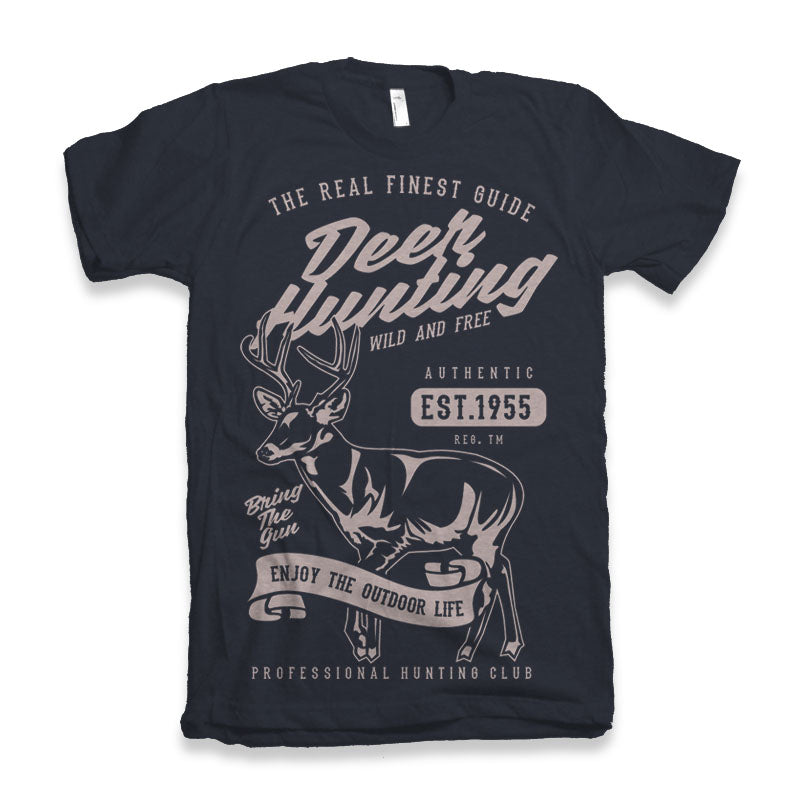 Men's Bamboo Viscose Organic Cotton Deer Hunting Graphic Tee