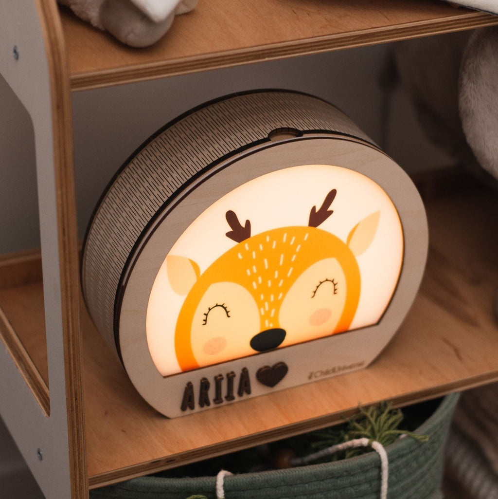 Wooden Deer Night Light for Nursery Decor