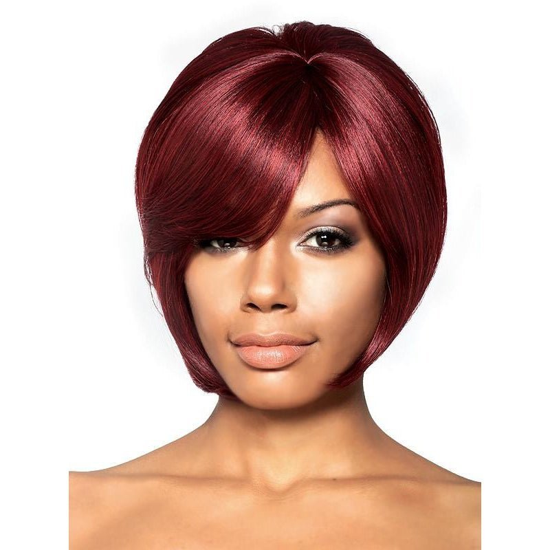 Lelanna synthetic wig featuring natural-looking fibers for a polished, chic hairstyle.