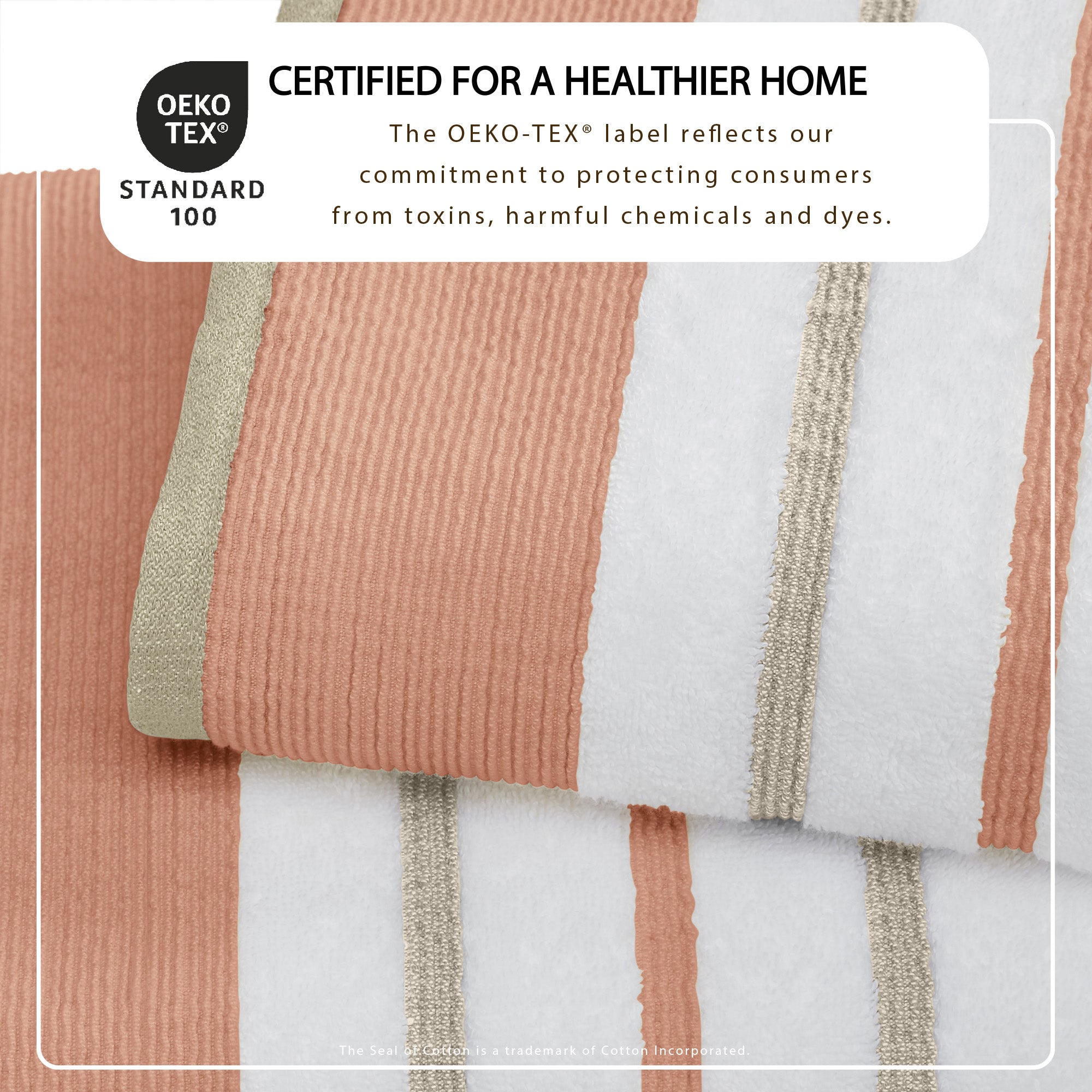 Decorative Cotton Stripe Bath Towel Set - Noelle Collection