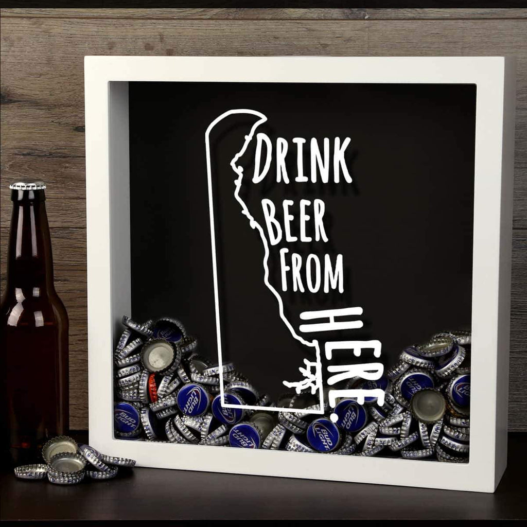 Delaware Drink Beer From Here Beer Cap Shadow Box