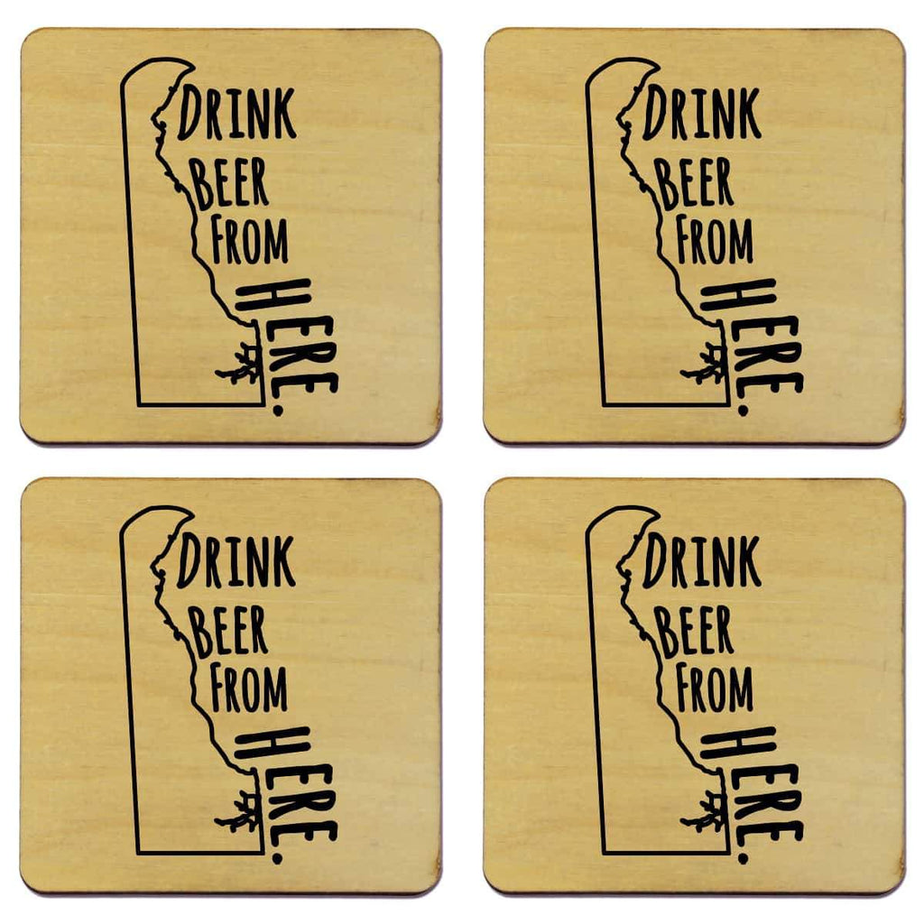 Delaware Drink Beer From Here Coasters