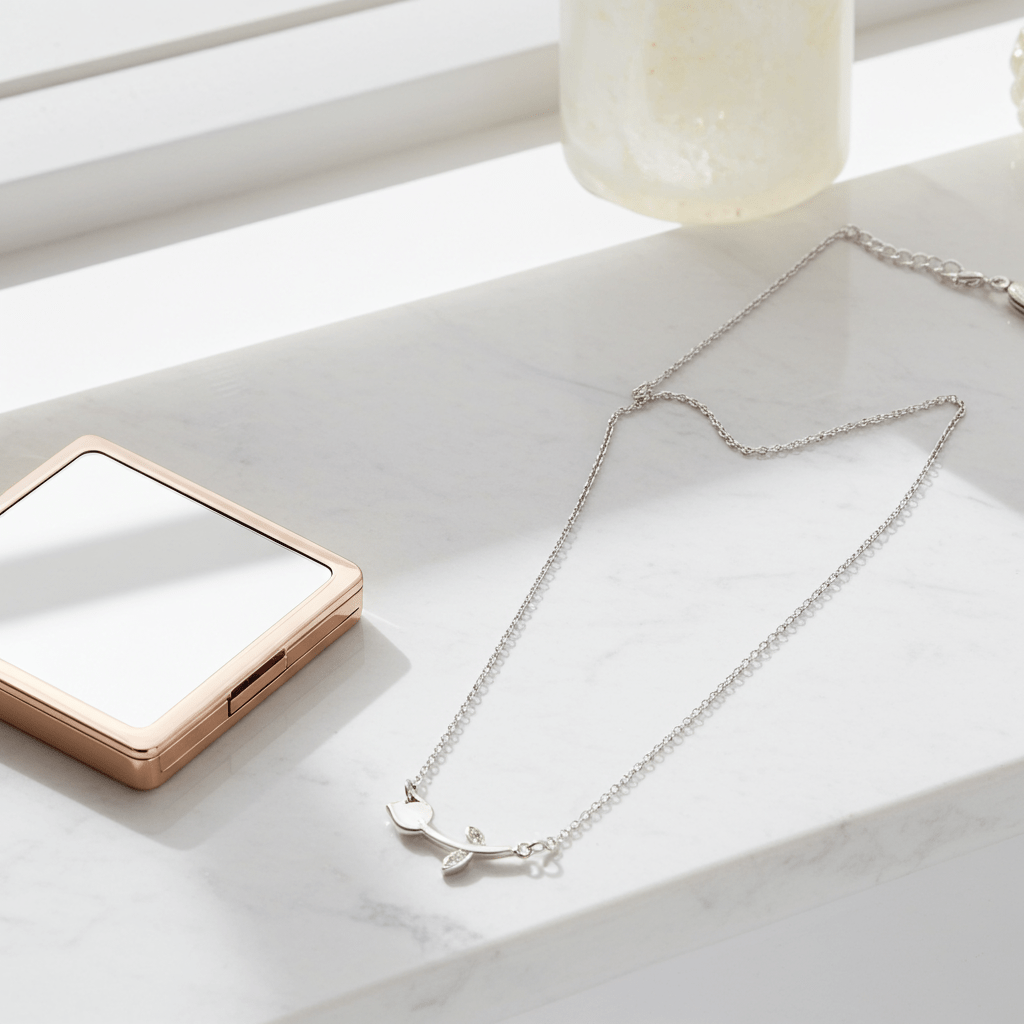 Delicate 925 Sterling Silver Twig Necklace - Hypoallergenic Nature-Inspired Jewelry