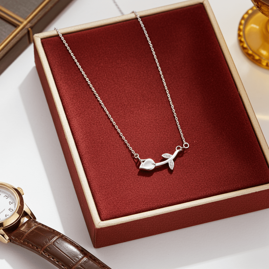 Delicate 925 Sterling Silver Twig Necklace - Hypoallergenic Nature-Inspired Jewelry