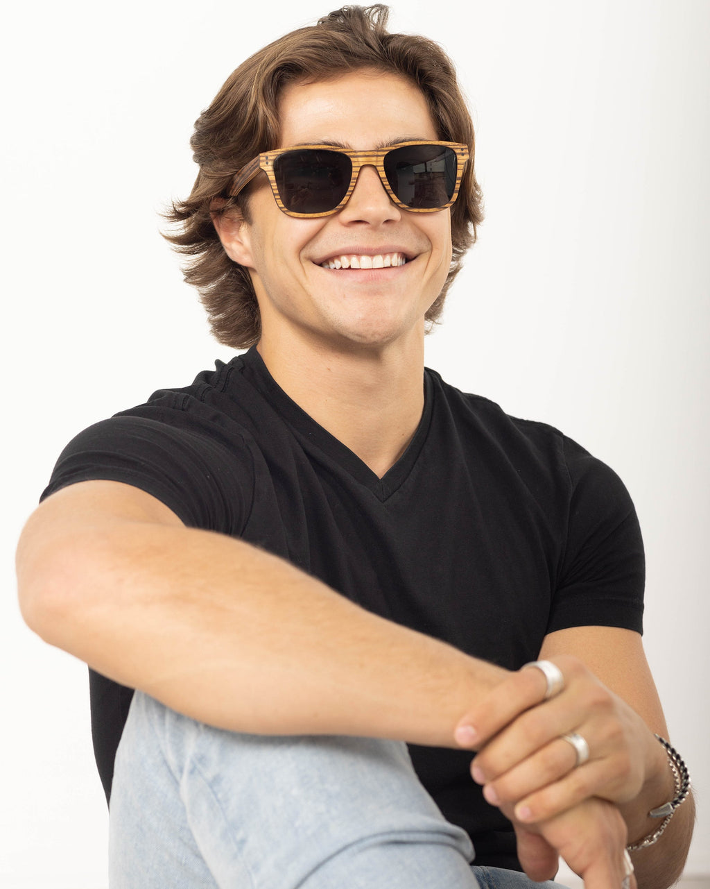 Delray Sustainable Wood Frame Sunglasses with Polarized Lenses