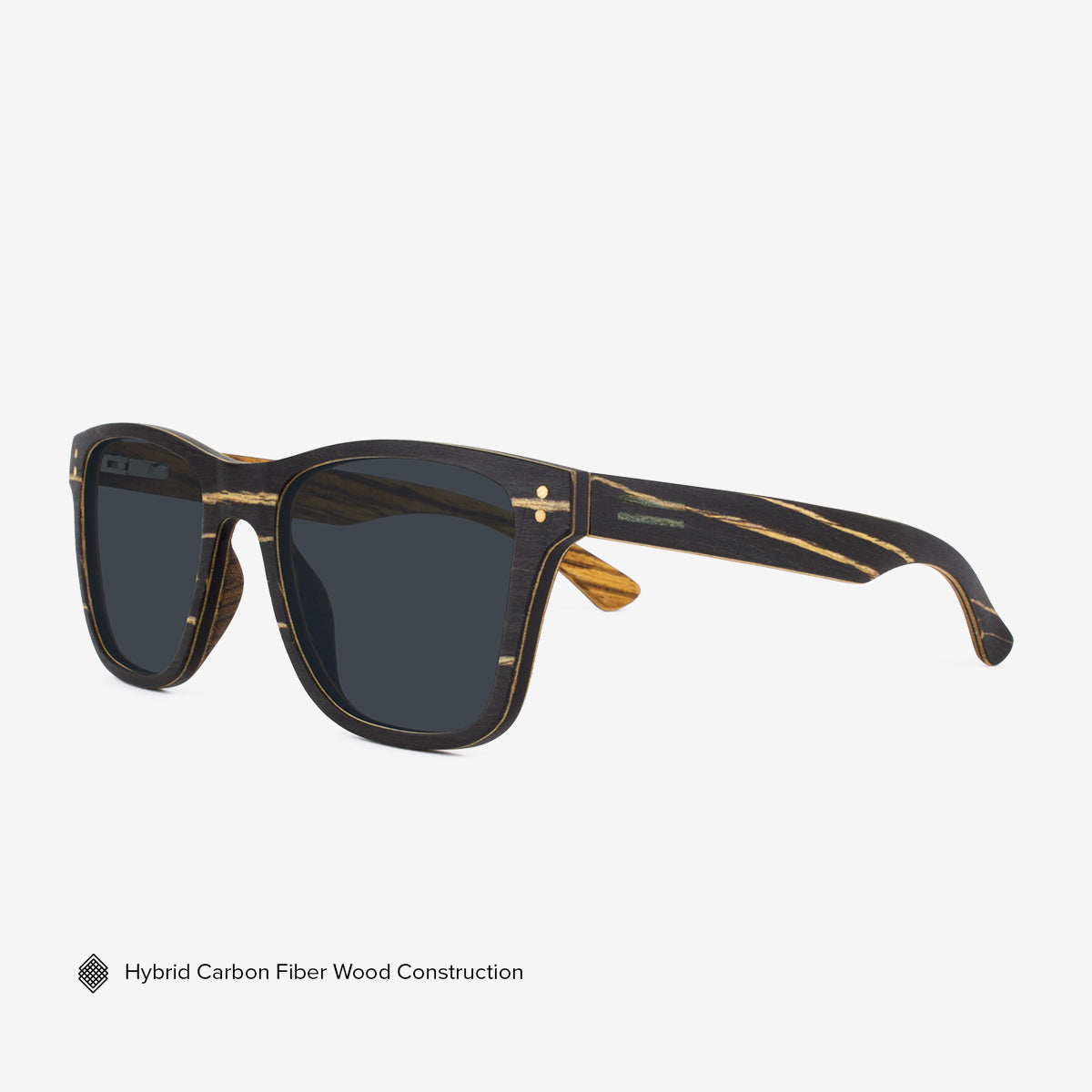 Delray Wood and Carbon Fiber Minimalist Sunglasses - Brown