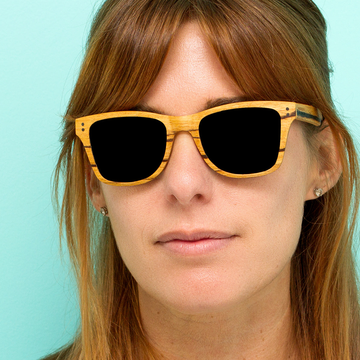 Delray Wood and Carbon Fiber Minimalist Sunglasses - Brown