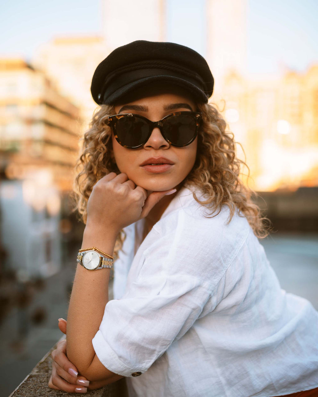 The Demi Cat-Eye Sunglasses in Havana Pearl Frame