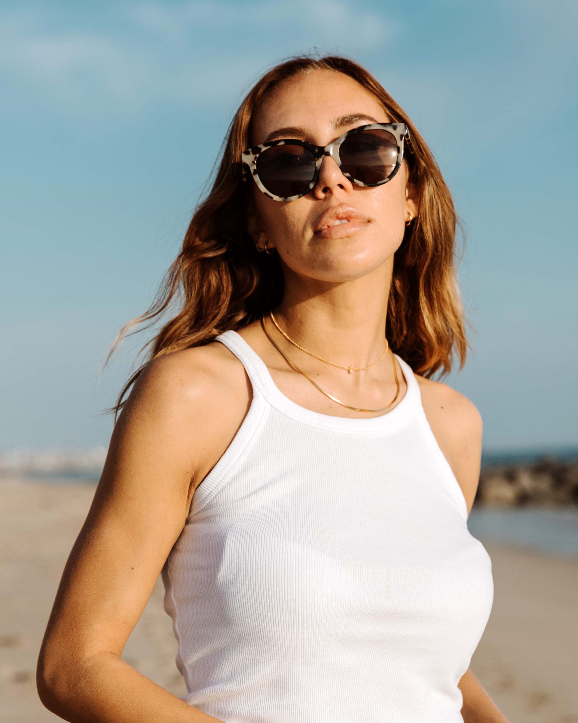 The Demi Ivory Tort Cat-Eye Polarized Sunglasses