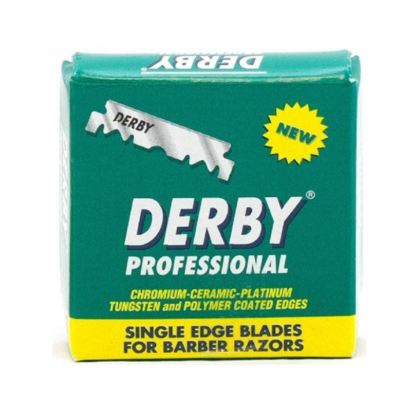 100-pack of N.o.s. Barber Supply Single Edge Razor Blades featuring platinum and tungsten coating.