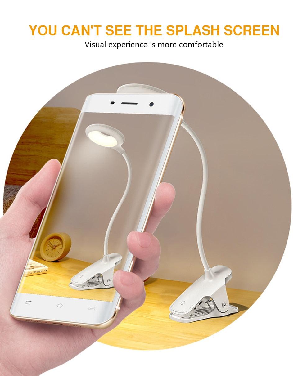 360° Flexible Clip-On LED Desk Lamp with 2500mAh Battery