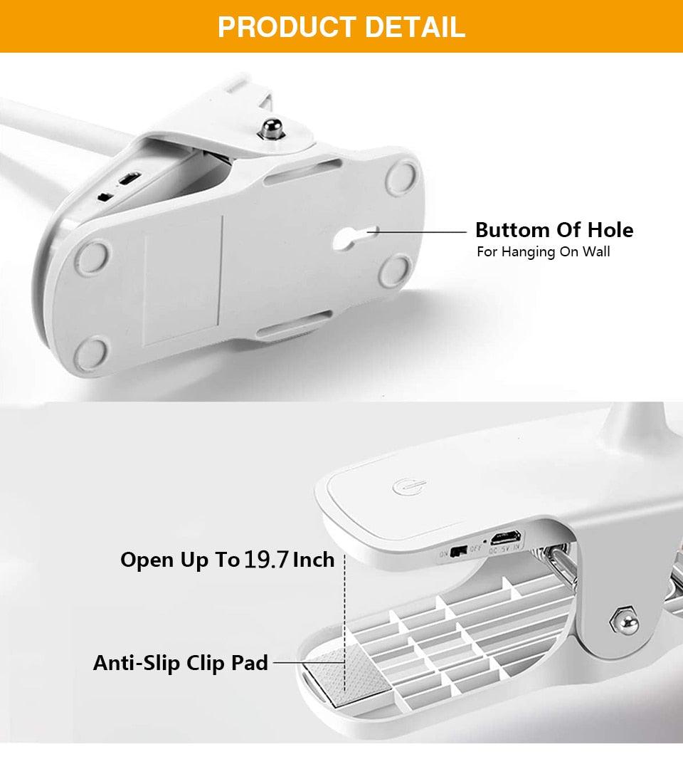 360° Flexible Clip-On LED Desk Lamp with 2500mAh Battery
