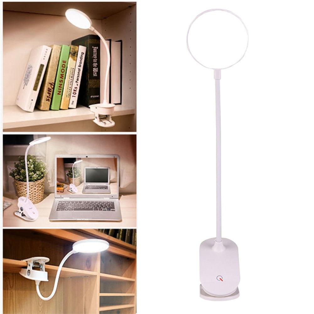 Flexible LED Clip-On Desk Lamp for Reading & Bedside - White