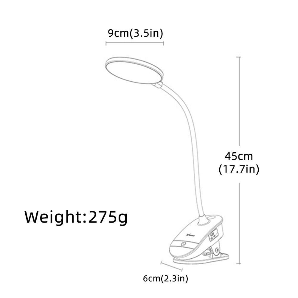 Flexible LED Clip-On Desk Lamp for Reading & Bedside - White