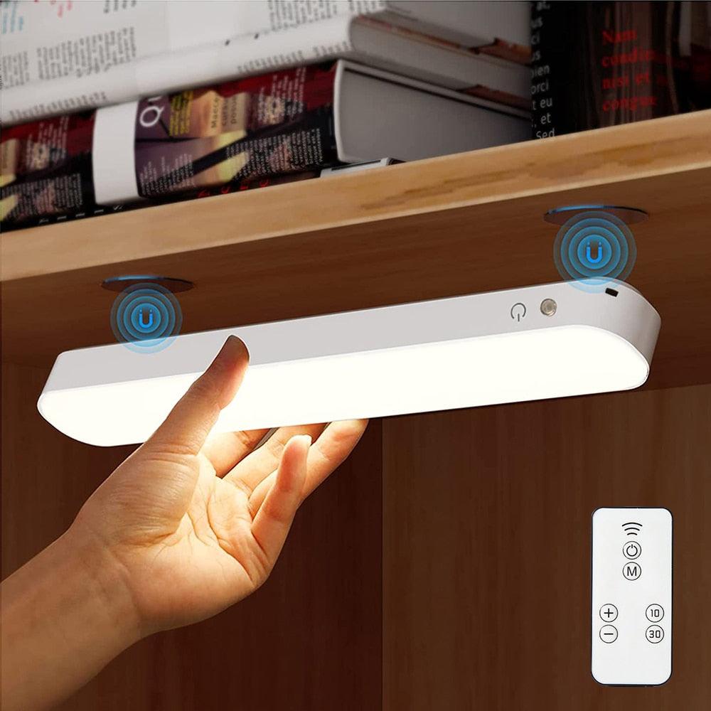 Sleek white minimalist LED desk lamp with magnetic base and multiple color temperatures