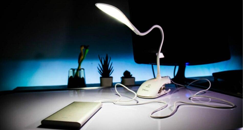 14 LED Dimmable Desk Lamp with Clip - Portable Reading Light