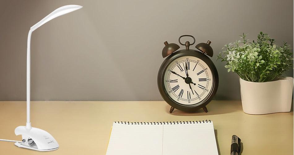 14 LED Dimmable Desk Lamp with Clip - Portable Reading Light