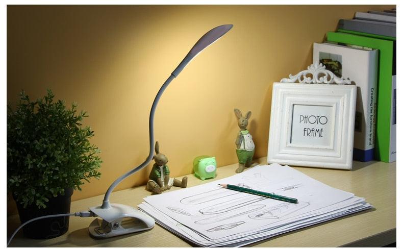 14 LED Dimmable Desk Lamp with Clip - Portable Reading Light