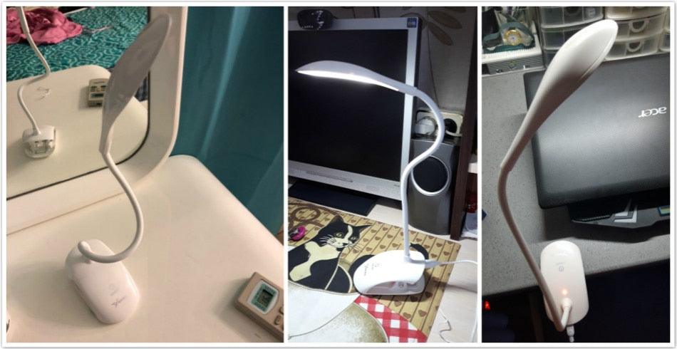 14 LED Dimmable Desk Lamp with Clip - Portable Reading Light