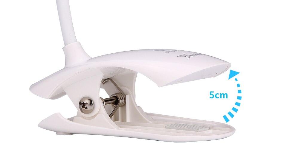 14 LED Dimmable Desk Lamp with Clip - Portable Reading Light