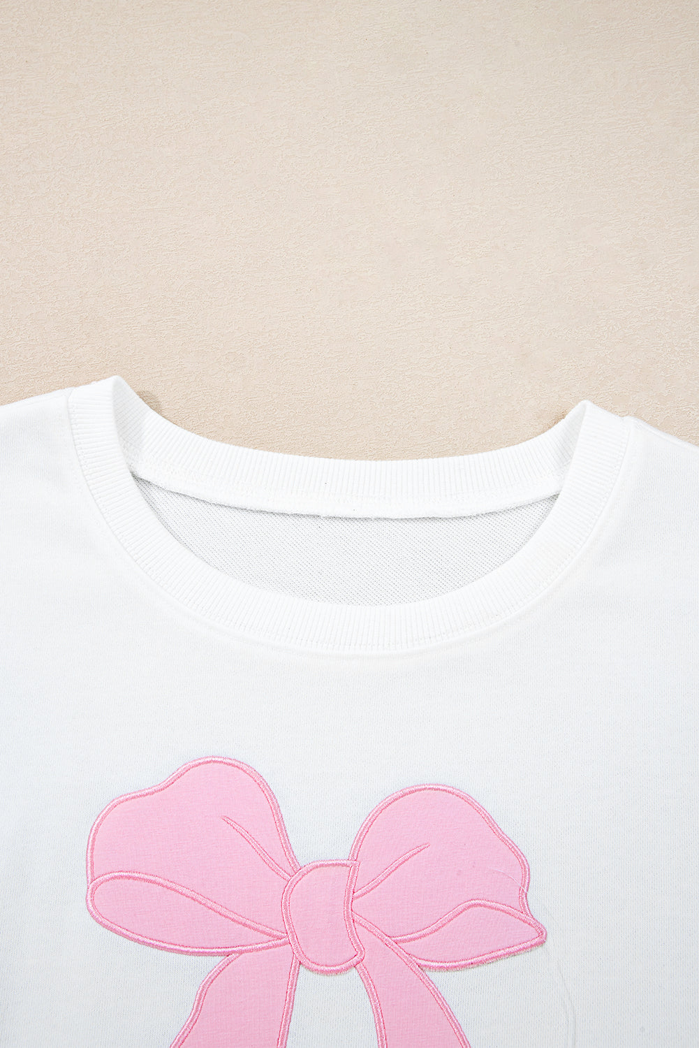 Plus Size Bow Tie Drop Shoulder Sweatshirt