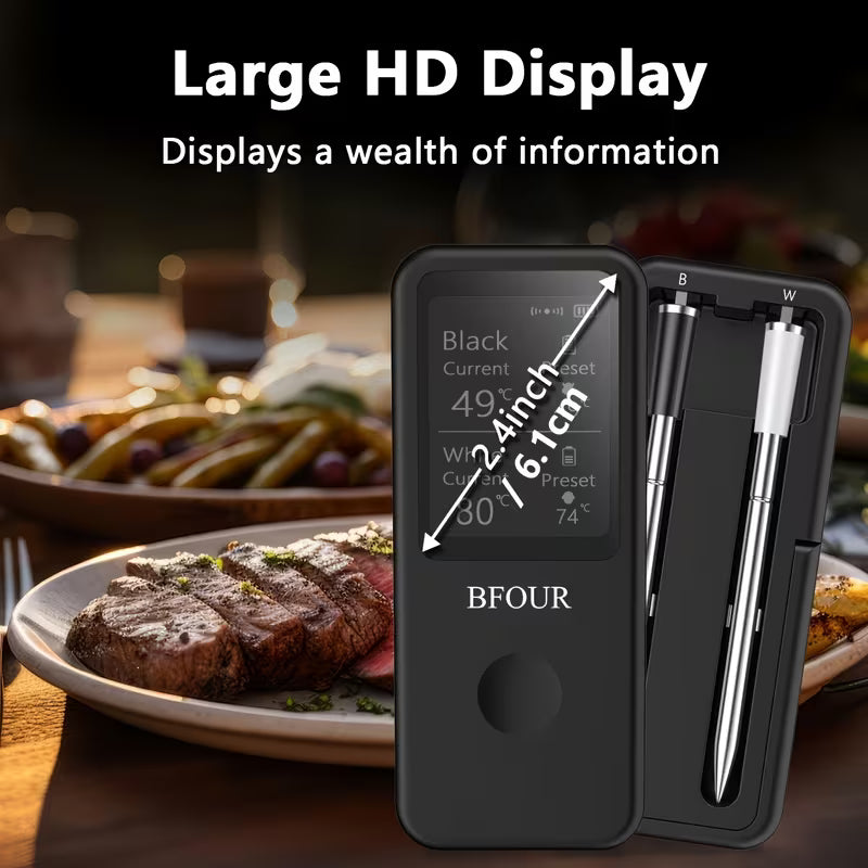 Wireless Meat Thermometer with Dual Probes and App Control