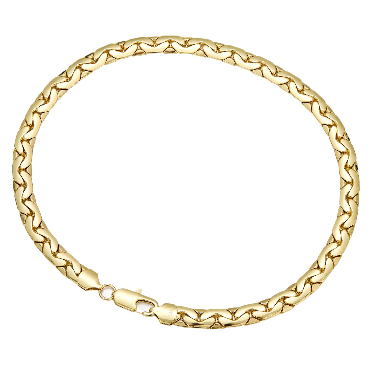 Mens Titanium Steel Hip-Hop Polished Gold Snake Chain