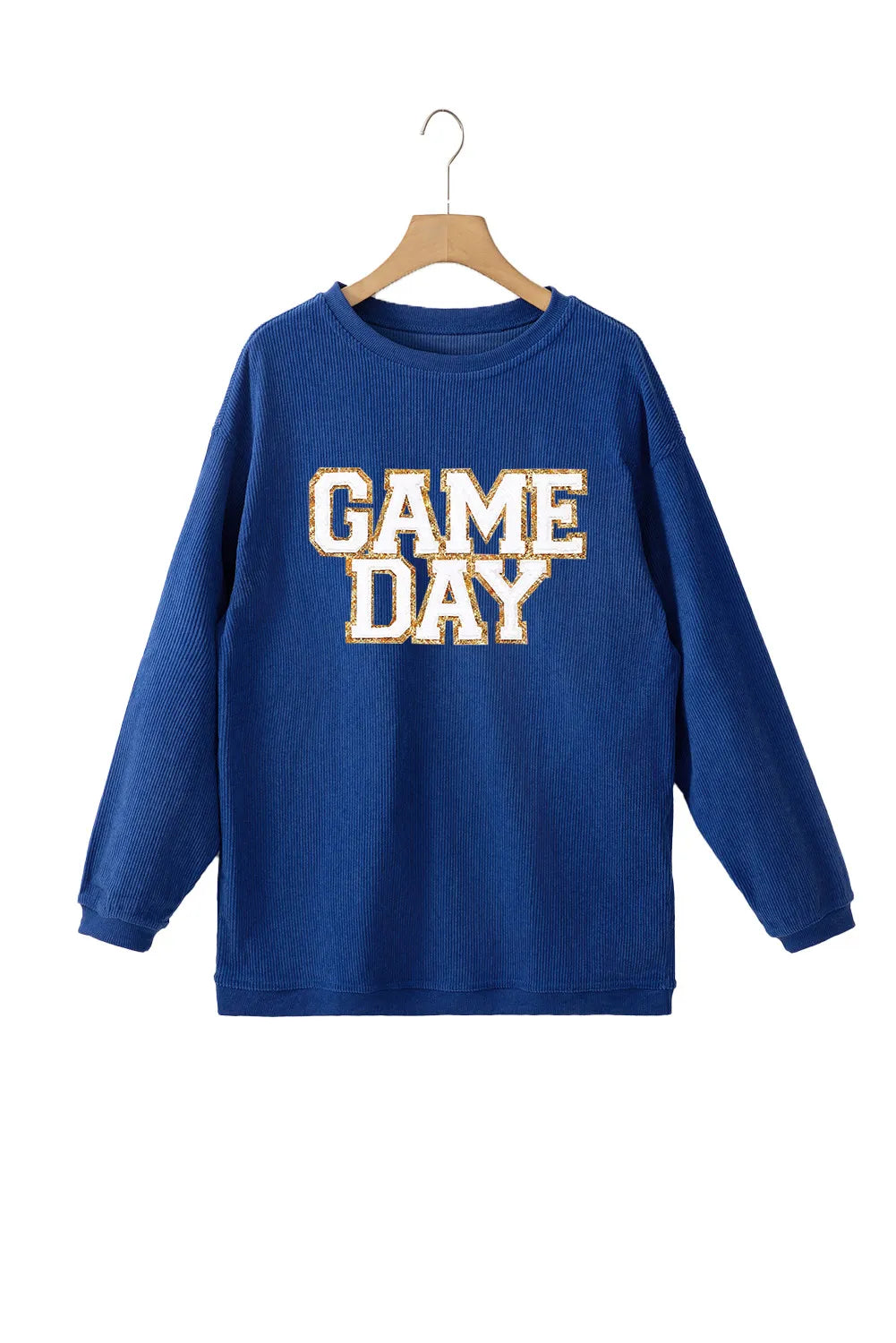 GAME DAY Round Neck Long Sleeve Sweatshirt | Glitter Polyester