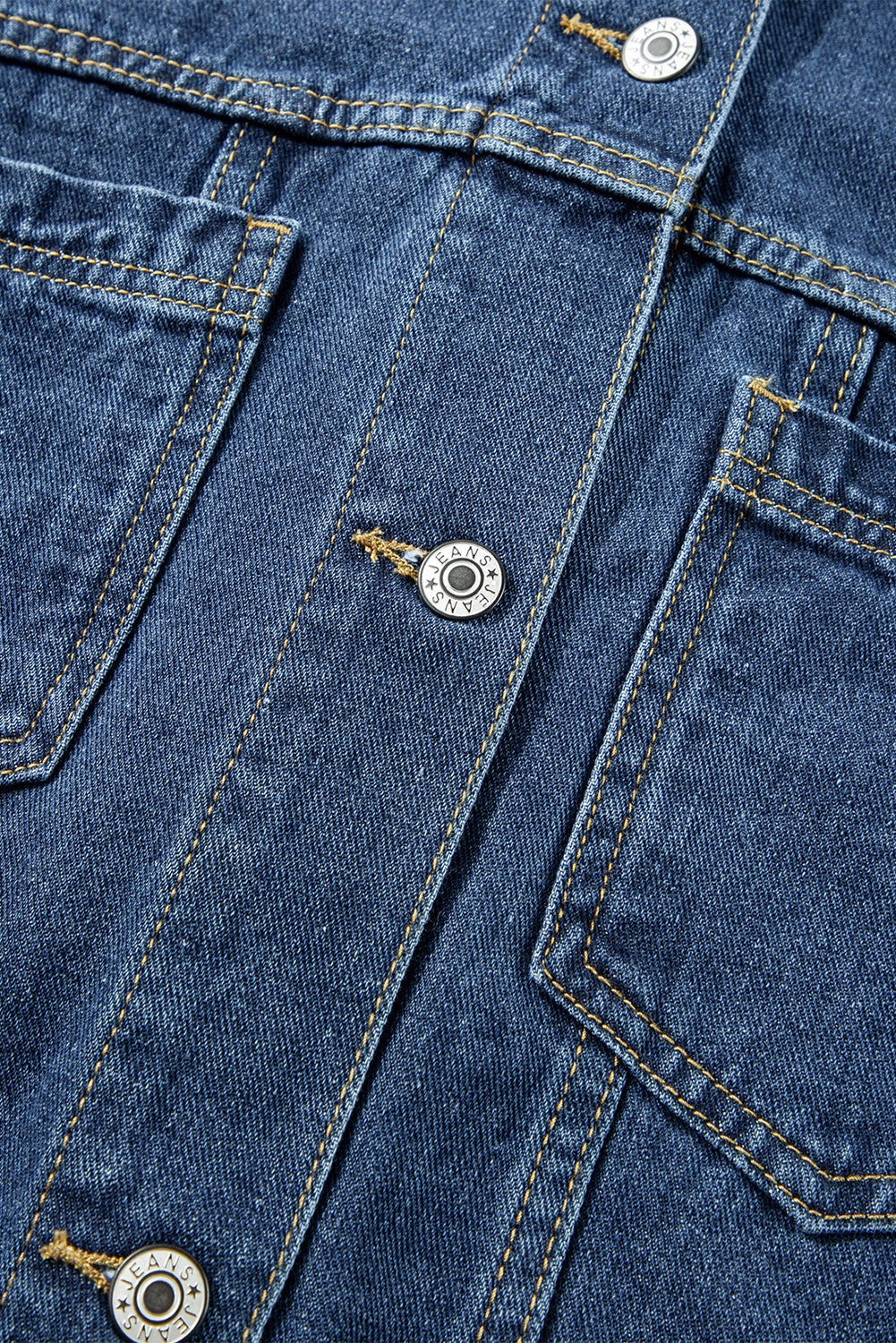 Blue Stripe Washed Oversized Pocketed Denim Jacket