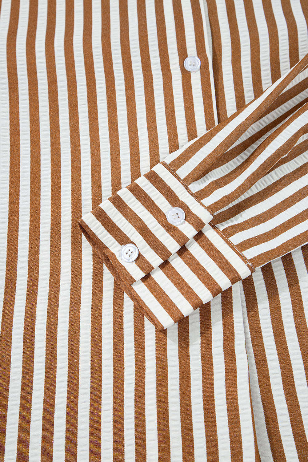 Yamileth Long Sleeve Striped Shirt Mini Dress with Ruffled Hem