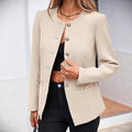 Women's Round Neck Long Sleeve Button Down Knit Cardigan Sweater - Image 6