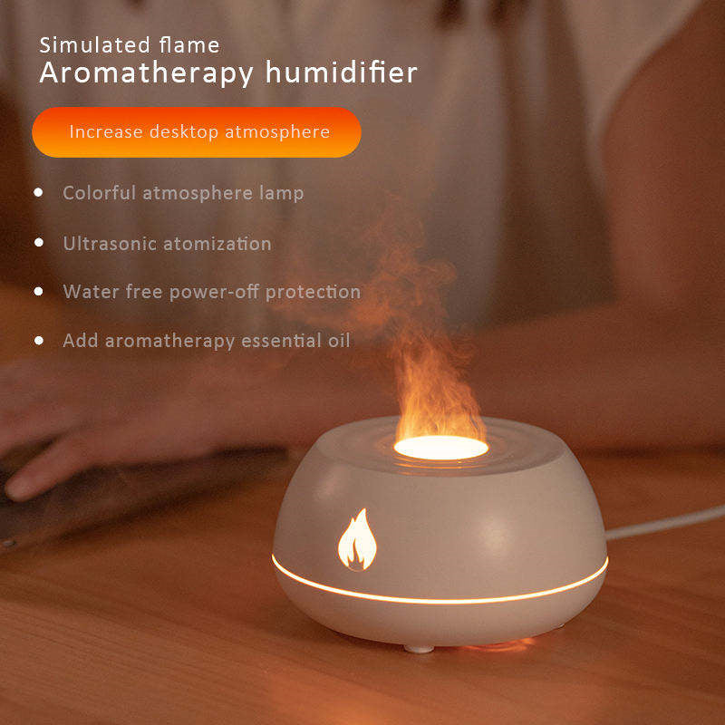 Modern Flame Humidifier & Essential Oil Diffuser with 7 Colors