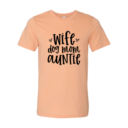 Wife Dog Mom Auntie Graphic T-Shirt - Soft Heather Mauve Tee - Image 5