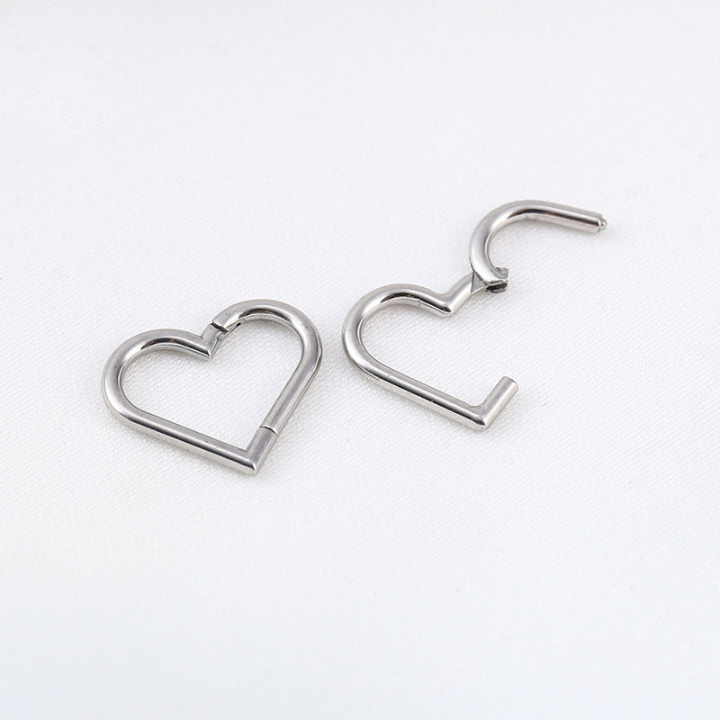 316L Stainless Steel Heart-shaped Closed Nose Ring Earring