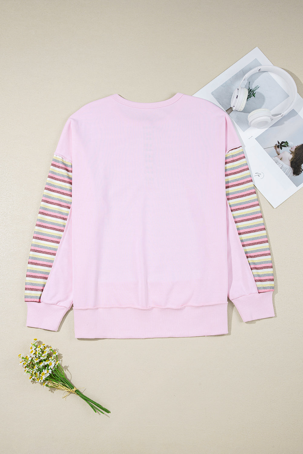 Khloe Patchwork Loose Henley Sweatshirt