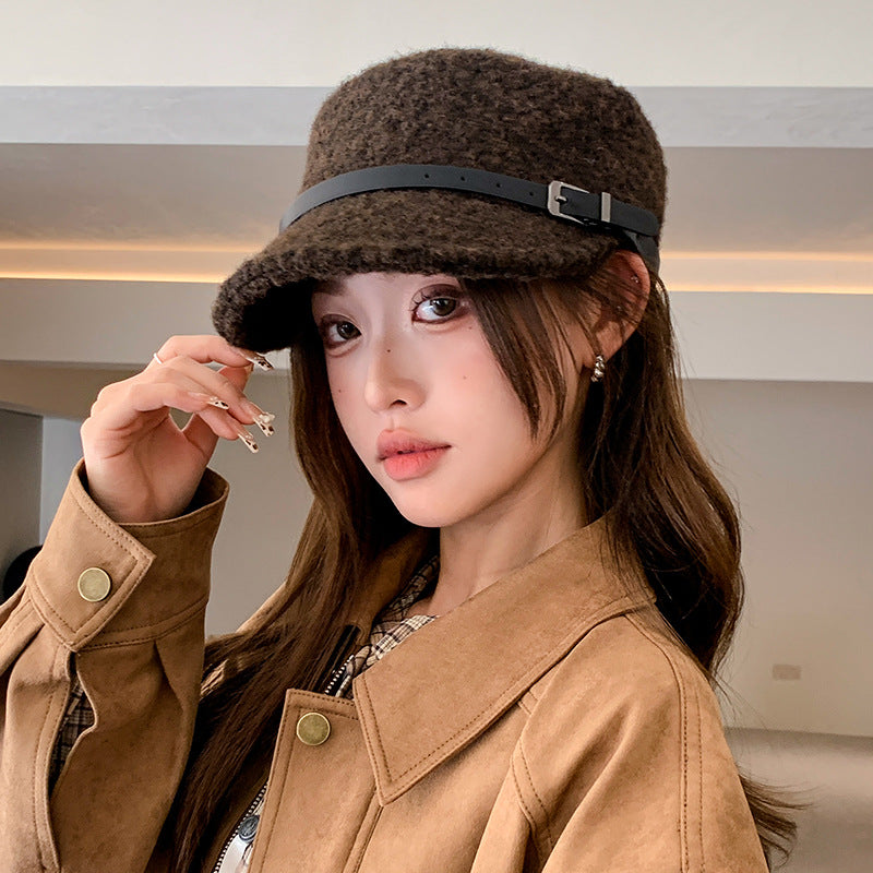 Women's Leopard-Print Cashmere Blend Flat-Top Cap