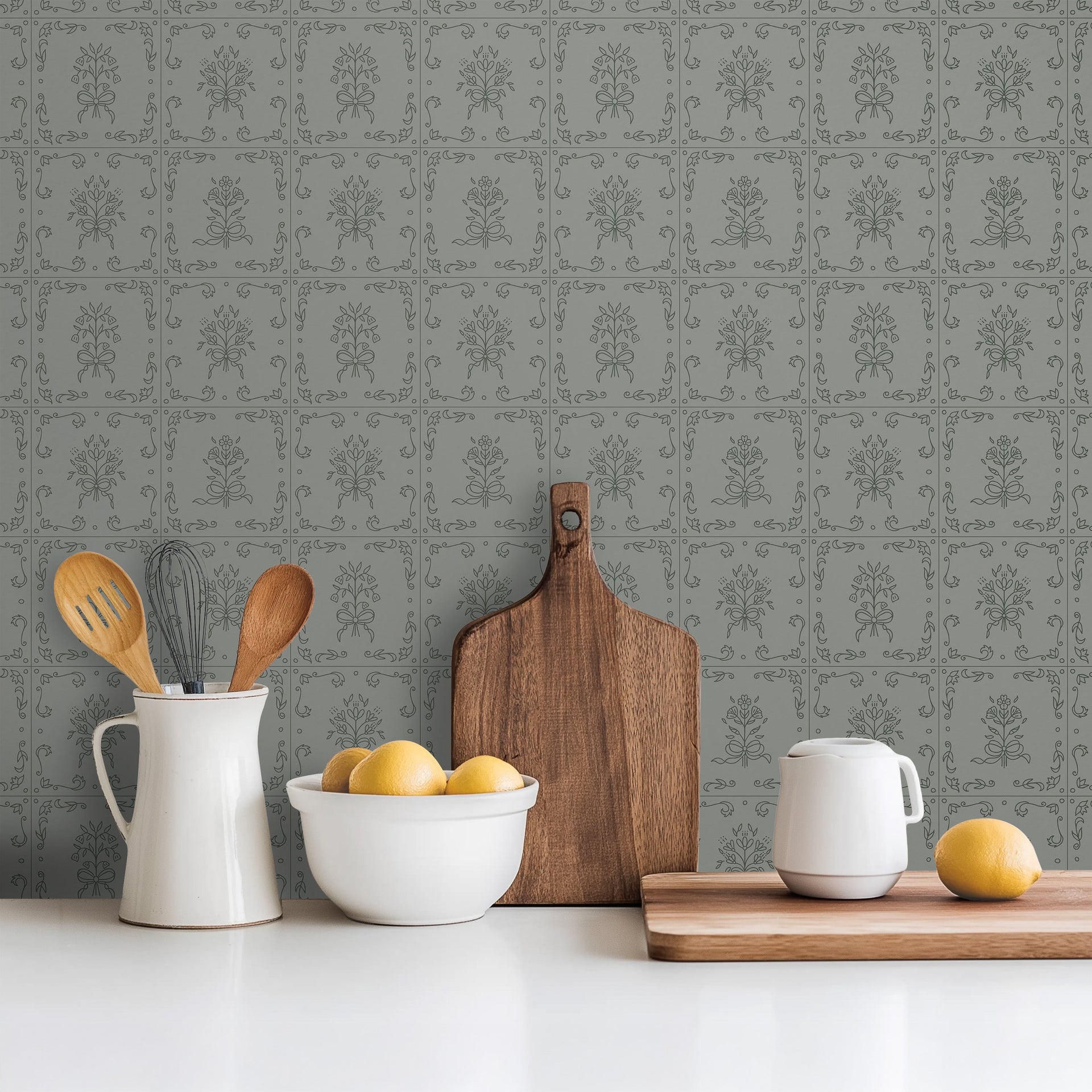 Wrenna Floral Removable Wallpaper in Off-White and Dusty-Rose
