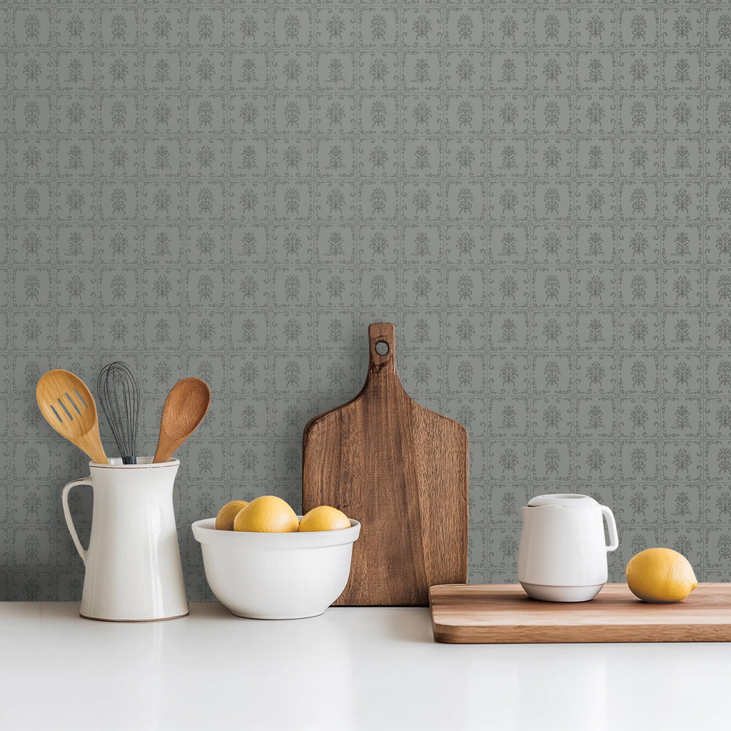 Wrenna Floral Removable Wallpaper in Off-White and Dusty-Rose