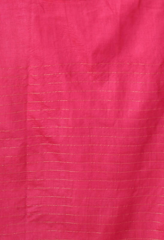 Pink Bhagalpuri Handloom Silk Raj Shree Saree with Blouse Piece