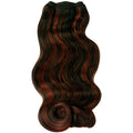 18 inch Diamond Remy body wave human hair extensions in black and auburn