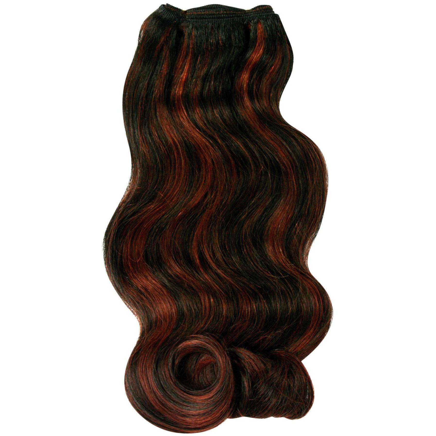18 inch Diamond Remy body wave human hair extensions in black and auburn
