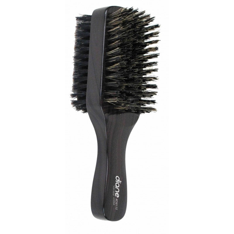 Diane 100% Boar Bristle double-sided club brush with dark wood handle