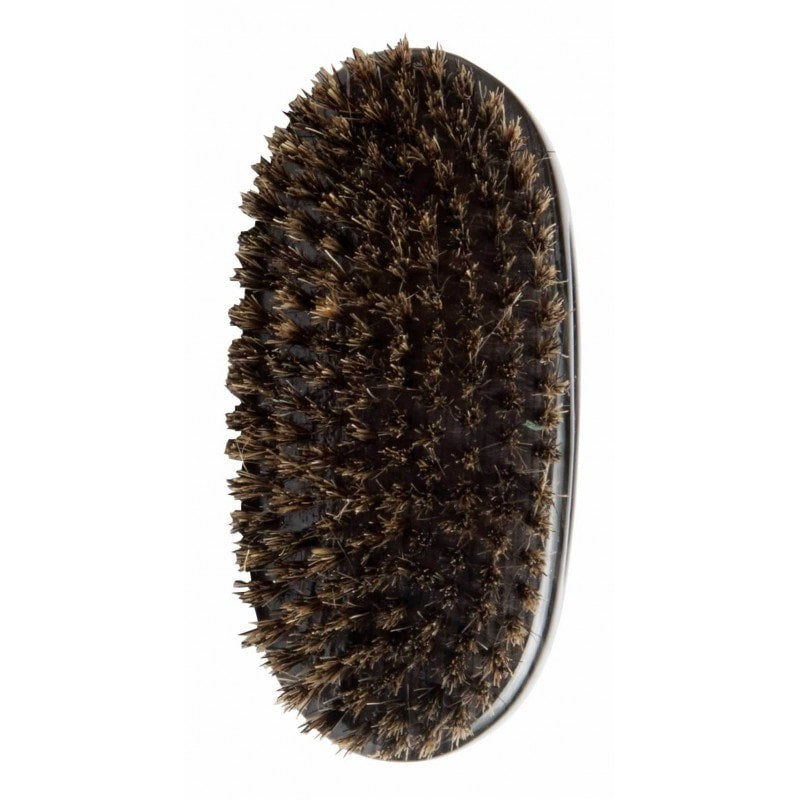 Diane original 9-row boar bristle palm brush with gray wood handle.